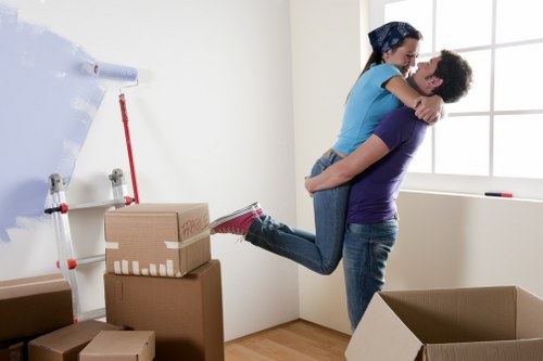 Packing boxes and preparing for a house move in Dulwich