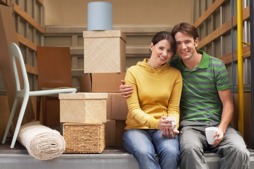 Packing and transporting office equipment during a Dulwich relocation