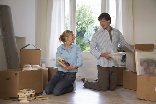 Moving boxes and household items in Dulwich residential streets