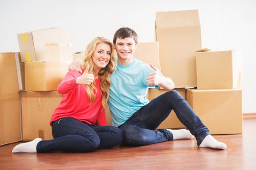 Packed household items ready for house removals in Dulwich